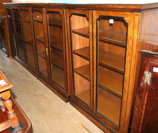 Mahogany  5 door glazed bookcase(-)